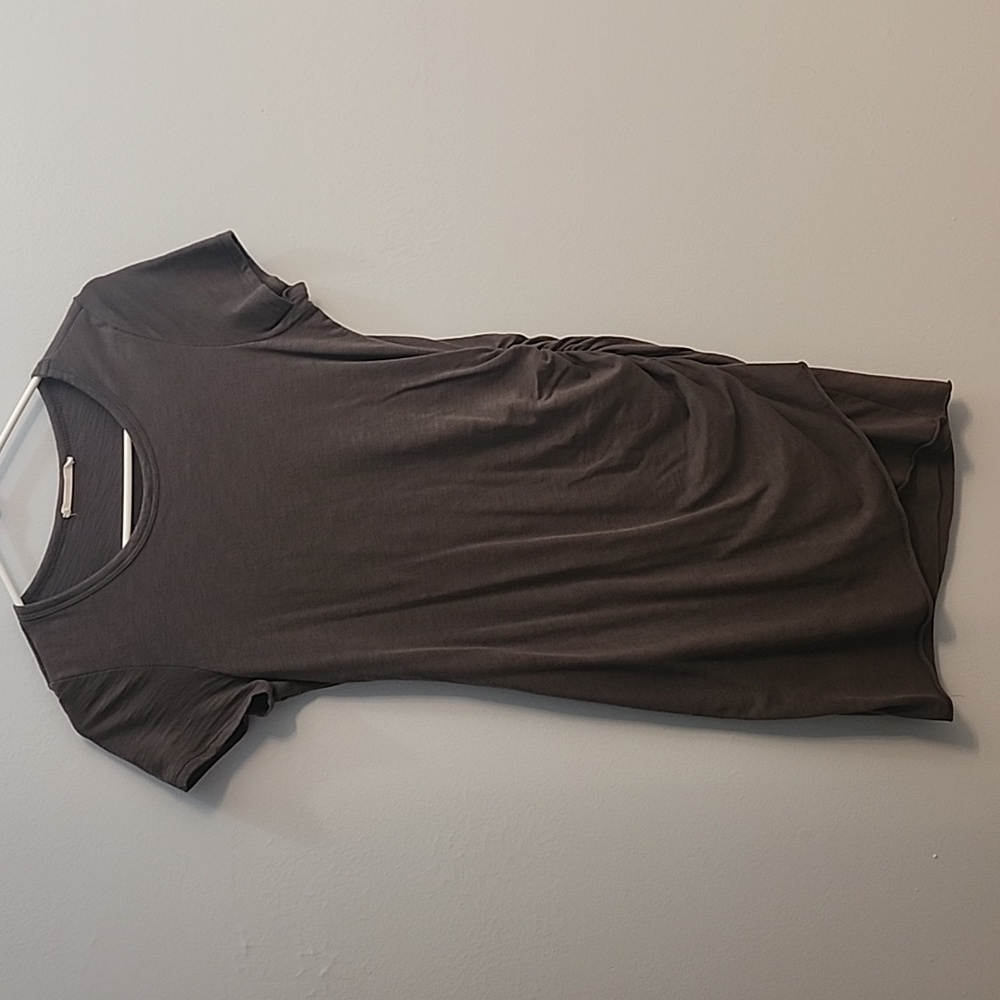 Mini cotton dress, rouched side